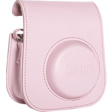 Nidage Fotoğraf Makinesi Çantaları Instax Mini 12 Pembe Deri Çanta Pembe