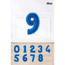Pekshop Mavi Rakam Folyo Balon Mavi Yaş Balonu Sayı Balonlar 16 Inç 40 cm