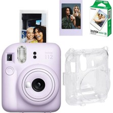 1 - 15 x Instax Mini 12 Fotoğraf Makinesi-10'lu Film-Şeffaf Pleksi Kılıf ve Fotoğraf Çerçevesi Seti