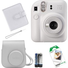 Ithalatçı Garantili Instax Mini 12 Fotoğraf Makinesi+Askı+Pil +10'lu Film+Albüm (Lila) Beyaz 20 Mp