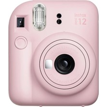 Pembe Instax Mini 12 Fotoğraf MAKINESI-10LU Film-Simli Pleksi Kılıf ve Mıknatıslı Çerçeve Seti 2 Pe