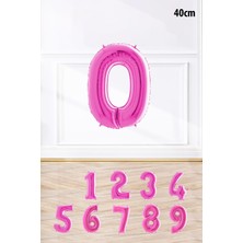 Pekshop Pembe Rakam Folyo Balon Pembe Yaş Balonu Sayı Balonlar 16 Inç 40 cm