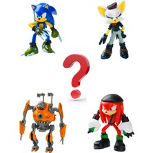 Toyfest Sonic Prime 5 Li Figür Set - Sonic + Eggforcer + Renegade Knucks + Rebel Rouge + Sürpriz 6.5 cm