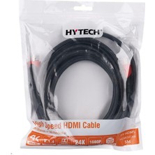 Hytech Hy-Hdm5 Altın Uçlu 24K 1.4 Versiyon 3D HDMI Görüntü Aktarma Kablosu 5mt