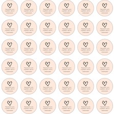 Sticker Masters Şirketler Için Teşekkür Ederiz Kalp Sticker Etiket Paketleme Kutu Zarf 4 X 4 Cm 50Lı