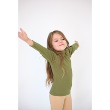Pour La Riviere Kız Çocuk Günlük Organik Doğal Pamuklu Likralı Basic Body Bluz