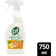 Cif Çok Amaçlı Yüzey Temizleyici Yağ ve Kir Leke Çıkarıcı Sprey Limon&Karbonat 750ml x 3 Adet