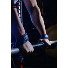 Dex Supports Fitness Sporcu Bilekliği Wrist Wraps + Ağırlık Kaldırma Kayışı Lifting Straps Mavi + Antrenman Dizliği Knee Wraps Legend 3'lü Paket