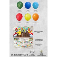 Pekshop Pokemon Konsept Doğum Günü Balon Zinciri ve Süsleme Seti