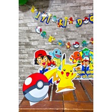 Pekshop Pokemon Konsept Doğum Günü Balon Zinciri ve Süsleme Seti