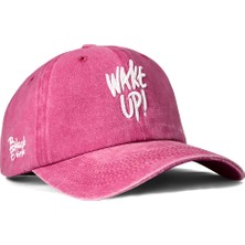 BlackBörk Baseball Wake Up Unisex Vintage Pembe Şapka (Cap)