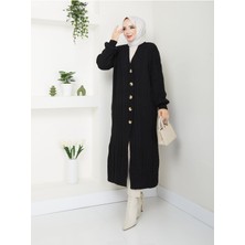 Pamuk Butik Kadın Zincir Örgü Tam Boy Hırka -PMK308