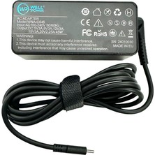 Wellpower WNA-C045  5V/9V/12V/15V/20V 45W Type-C Notebook Şarj Adaptör