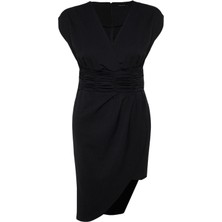 Frm Yeni Fit Gündüz Gece Finike Dokuma Kruvaze Kısa Kol Anvelop Mini Boy Büyük Beden Elbise