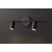 Mylights Mat Siyah Ikili LED Spot LED Aplik LED Avize Günışığı Ampullü LED Duvar Aplik