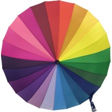 Rubenis Sarı 24 Telli Gökkuşağı Şemsiye Kumaş