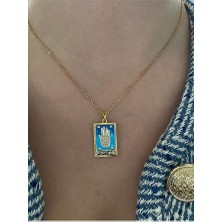 Pinery Jewels Vıp Seri - Fortune Fatmanın Eli Kararmaz Çelik Kadın Gold Kolye