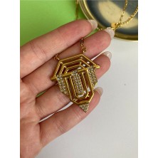 Pinery Jewels Vıp Seri - Kimler Geldi Sereny Kararmaz Çelik Kadın Gold Kolye