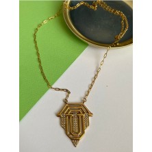 Pinery Jewels Vıp Seri - Kimler Geldi Sereny Kararmaz Çelik Kadın Gold Kolye