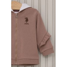 U.S. Polo Assn. Kahverengi Kız Bebek 3'lü Takım
