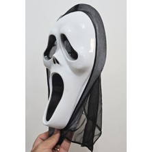 Atölye Mi Çığlık Maske Halloween Maske Arkası Tüllü Cadılar Bayramı Maskesi