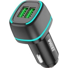 Vigom Siyah Çift Çıkışlı 3.0AFAST Micro USB Kablolu Araç Şarj Cihazı