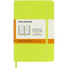 Moleskine Yumuşak Kapak Çizgili Defter Cep Boy 9X14 cm 192 Sayfa Limon Yeşili