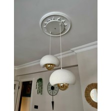 Limon 3Design 2 Li Sarkıt Avize Rustik E27 Modern Avize Bohem Beton Görünüm (E27 Ampul Dahildir.)