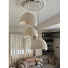 Limon 3Design 3 LüSarkıt Antrasit Avize Rustik E27 Modern Avize Bohem Beton Görünüm (E27 Ampul Dahildir.)