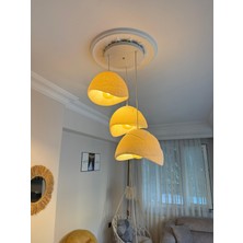 Limon 3Design 3 LüSarkıt Antrasit Avize Rustik E27 Modern Avize Bohem Beton Görünüm (E27 Ampul Dahildir.)