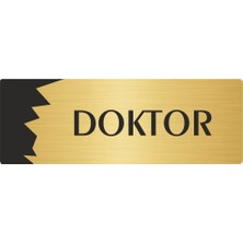Özarslan Dizayn Metal Departman Kapı Isimliği Yönlendirme Levhası Doktor 5X20 cm Altın Renk