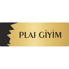 Özarslan Dizayn Metal Departman Kapı Isimliği Yönlendirme Levhası Plaj Giyim 5X20 cm Altın Renk