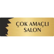 Özarslan Dizayn Metal Departman Kapı Isimliği Yönlendirme Levhası Çok Amaçlı Salon 10X20 cm Altın Renk