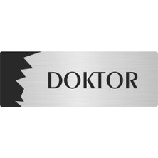 Özarslan Dizayn Metal Departman Kapı Isimliği Yönlendirme Levhası Doktor 10X20 cm Gümüş Renk