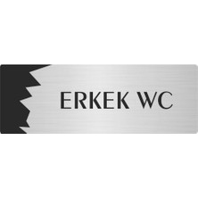 Özarslan Dizayn Metal Departman Kapı Isimliği Yönlendirme Levhası Erkek Wc 10X20 cm Gümüş Renk