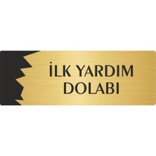Özarslan Dizayn Metal Departman Kapı Isimliği Yönlendirme Levhası Ilk Yardım Dolabı 10X20 cm Altın Renk