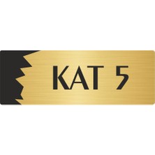 Özarslan Dizayn Metal Departman Kapı Isimliği Yönlendirme Levhası Kat (5) 7X20 cm Altın Renk