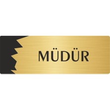Özarslan Dizayn Metal Departman Kapı Isimliği Yönlendirme Levhası Müdür 5X20 cm Altın Renk