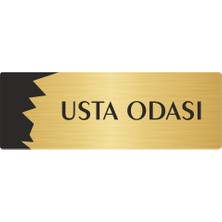 Özarslan Dizayn Metal Departman Kapı Isimliği Yönlendirme Levhası Usta Odası 10X20 cm Altın Renk