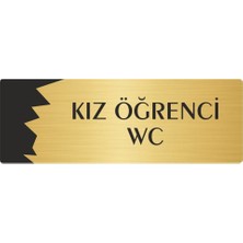 Özarslan Dizayn Metal Departman Kapı Isimliği Yönlendirme Levhası Kız Öğrenci Wc 5X20 cm Altın Renk