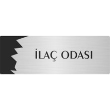 Özarslan Dizayn Metal Departman Kapı Isimliği Yönlendirme Levhası Ilaç Odası 10X20 cm Gümüş Renk