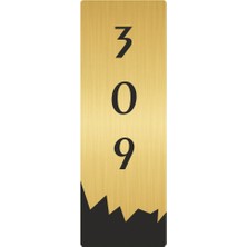 Özarslan Dizayn Metal Departman Kapı Isimliği Yönlendirme Levhası 309 (Dikey) 10X20 cm Altın Renk