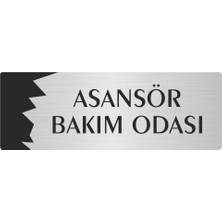 Özarslan Dizayn Metal Departman Kapı Isimliği Yönlendirme Levhası Asansör Bakım Odası 10X20 cm Gümüş Renk