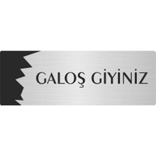 Özarslan Dizayn Metal Departman Kapı Isimliği Yönlendirme Levhası Galoş Giyiniz 10X20 cm Gümüş Renk