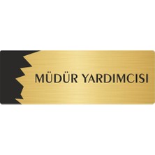 Özarslan Dizayn Metal Departman Kapı Isimliği Yönlendirme Levhası Müdür Yardımcısı 5X20 cm Altın Renk