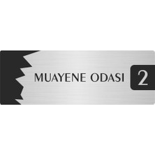 Özarslan Dizayn Metal Departman Kapı Isimliği Yönlendirme Levhası Muayene Odası (2) 5X20 cm Gümüş Renk