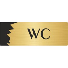 Özarslan Dizayn Metal Departman Kapı Isimliği Yönlendirme Levhası Wc 10X20 cm Altın Renk