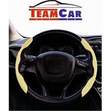 Teamcar Oto Direksiyon Kaydırmaz Spor Kapak Bej Tüm Araçlara Uyumlu