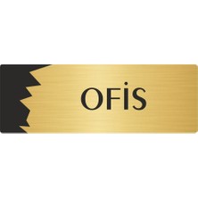 Özarslan Dizayn Metal Departman Kapı Isimliği Yönlendirme Levhası Ofis 10X20 cm Altın Renk