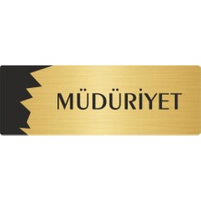 Özarslan Dizayn Metal Departman Kapı Isimliği Yönlendirme Levhası Müdüriyet 7X20 cm Altın Renk